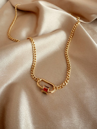 Gem Carabiner Necklace